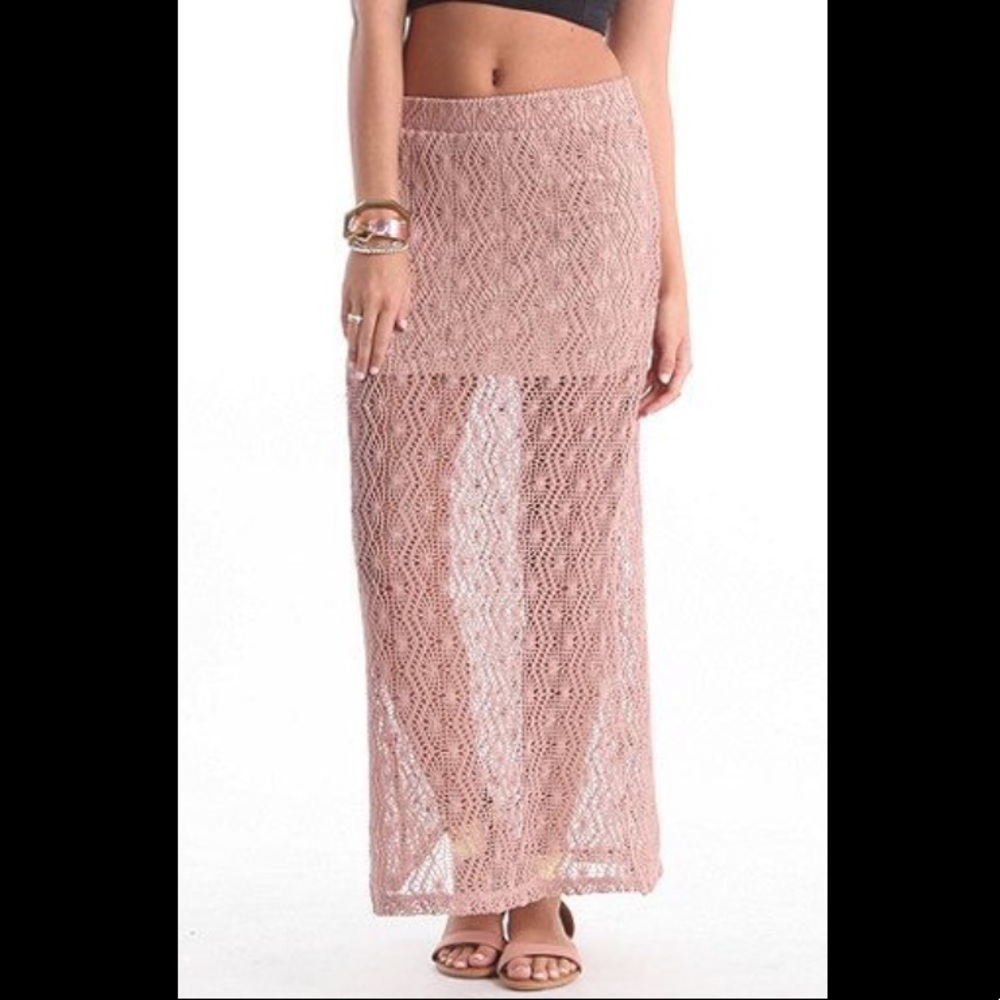 Pacsun Kirra Crochet Maxi Shirt